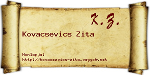Kovacsevics Zita névjegykártya