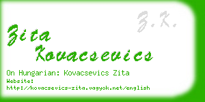 zita kovacsevics business card